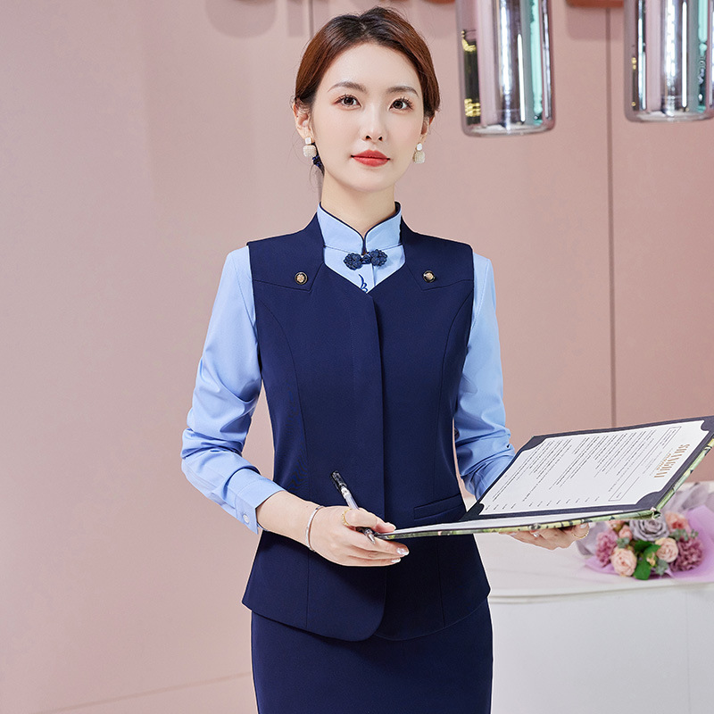 职业马甲套装女酒店前台接待珠宝店工作服餐厅服务员物业客服工装