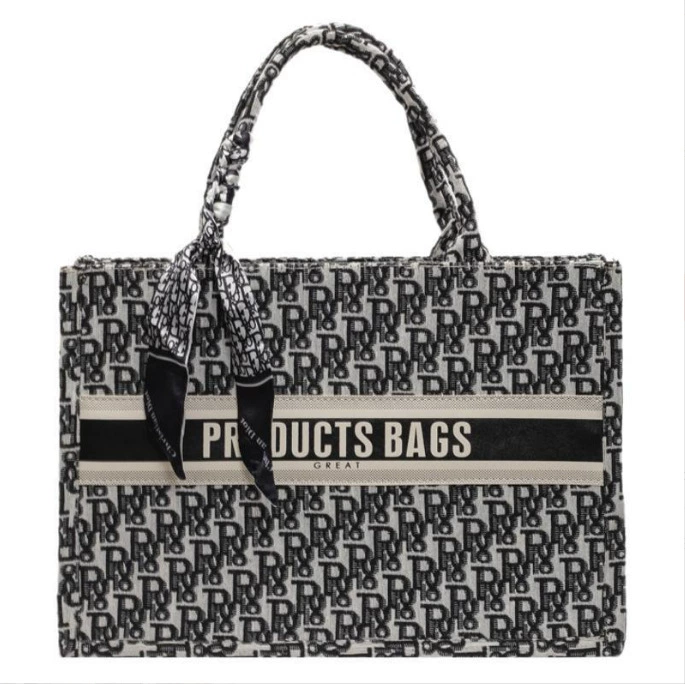 Рукодельная сумка через плечо, модный Tote, жаккардовая ткань, 28×10×20 см, шарф в наборе