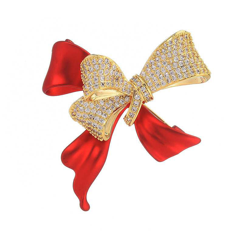 (2개) 레드 더블 레이어 RHINESTONE BROOCH 여성용 재킷 세트 코트 CORSAGE 고정 핀 옷 올 매치 브로치 쥬얼리