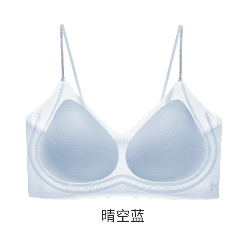 Finnafu estereoscópico barra de jalea de soporte suave camellia fragancia sin rastro se reúne ligera y transpirable sin anillo de acero ropa interior mujer
