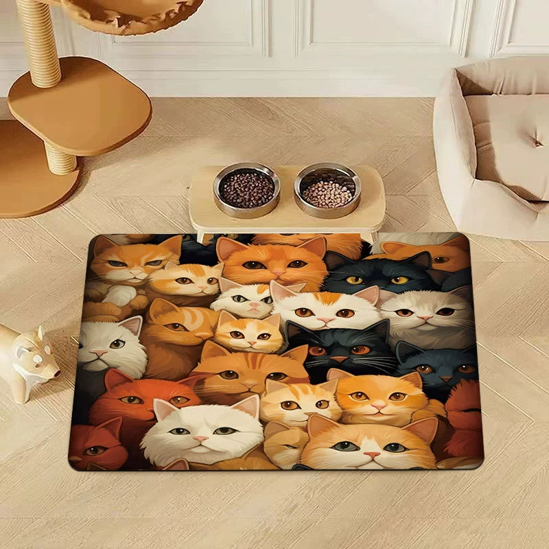 Мультяшный милый кот диатомовая грязь коврик для домашнего использования