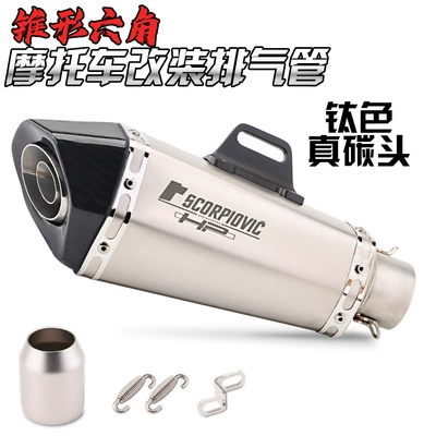 Exhaust pipe, Spring Breeze 250SR GSX250R - titanium-true-carbon-head