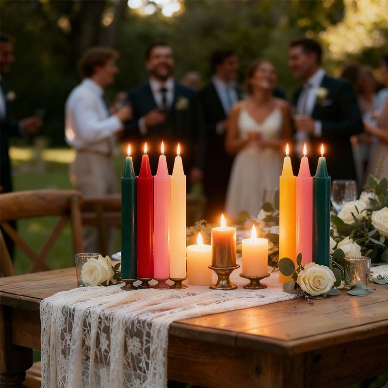 40 velas de poste largo de color rojo de red en caja al por mayor cena a la luz de las velas domésticas banquete decorado con pequeñas velas transfronterizas image 4
