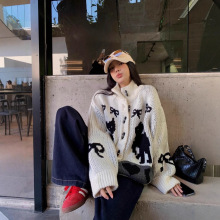 韩国正品openyy毛衣迪丽热巴同款毛针织开衫外套女宽松慵懒风秋冬