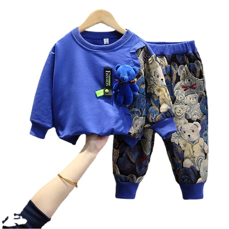 Traje de niño 421 para primavera y otoño 2025, nueva ropa infantil, elegante y moderno conjunto de primavera para bebé, ropa infantil con estilo.