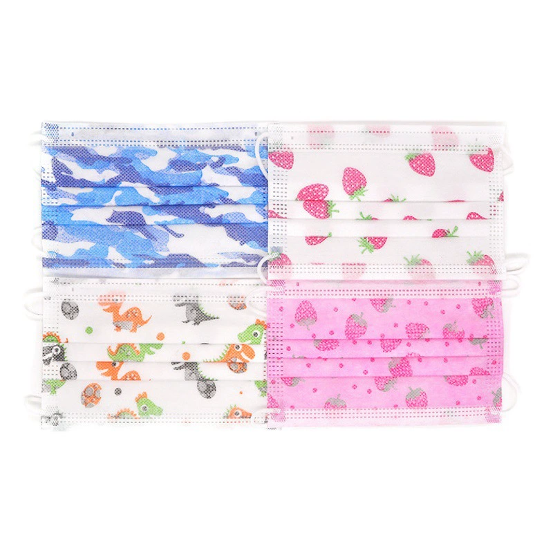 Одноразовая детская трехслойная четырехслойная Повседневная защитная Нетканая маска Xiaoling с принтом из спанлейса