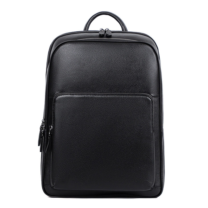 Ba lô nam da bò thật dung tích lớn 15.6 inch đựng laptop, túi du lịch 30×17×41 cm — Màu đen 1, Màu đen 2