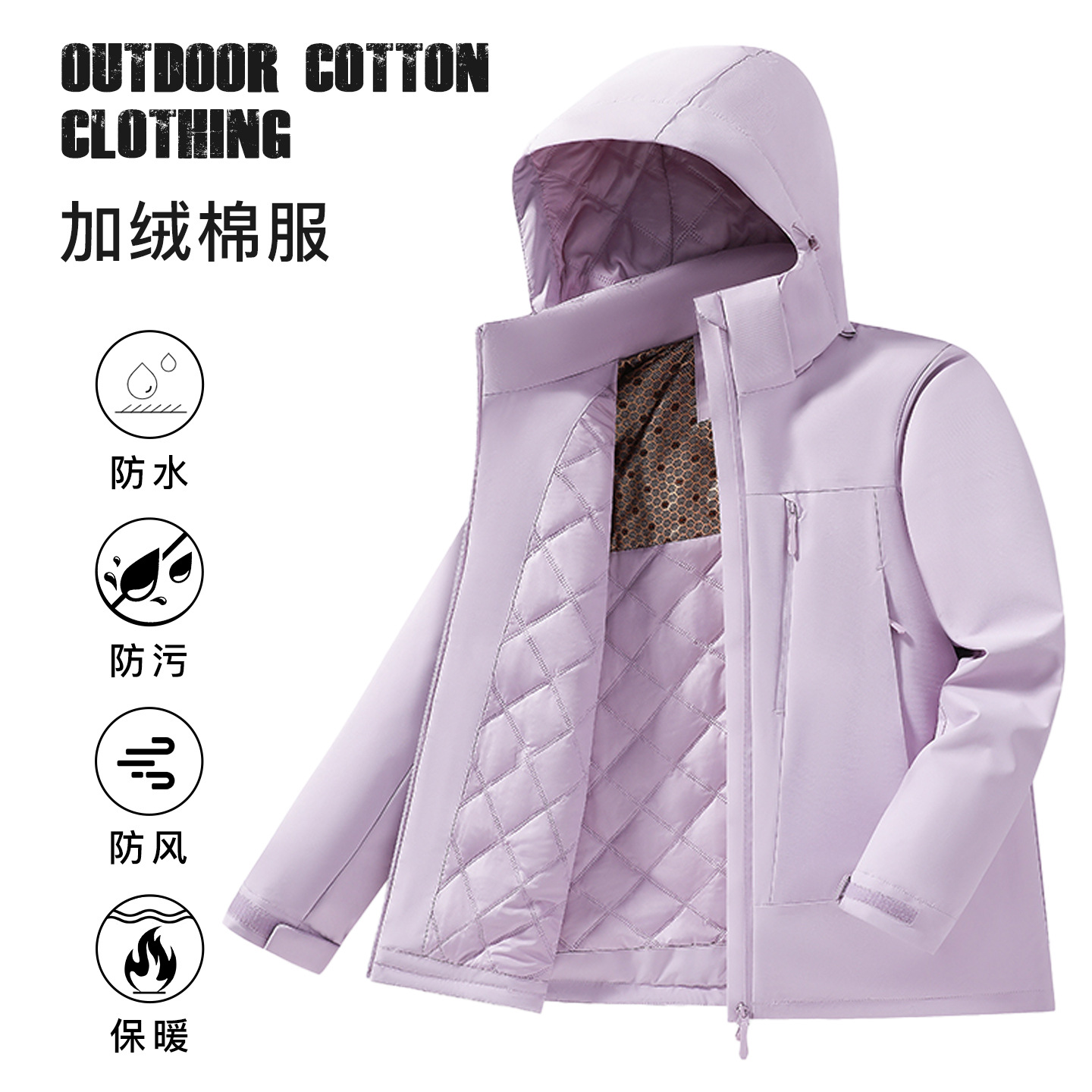 26 New Autumn and Winter Thin Cotton Jackets for Women, Graphene Fleece-Lined Warm Windproof and Waterproof Cotton Jackets for Men, Team Workwear Jackets