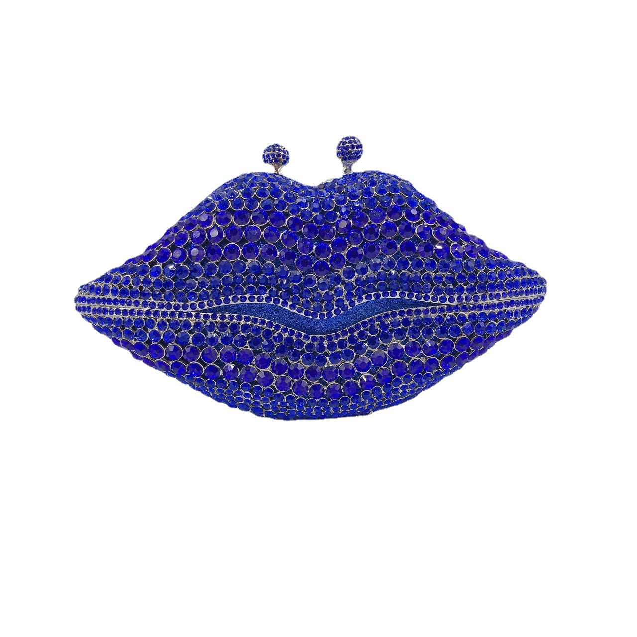 Selección estricta AliExpress labios diamantes bolsas de cena damas vestidos de banquete de diamantes bolsas de mano de metal caja dura bolsas azules