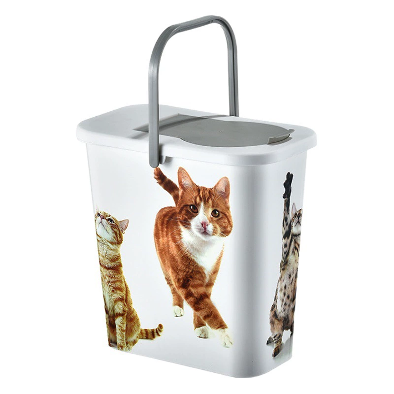 Ящик для корма для собак герметичное ведро для хранения ящик для корма для кошек зоотовары влагостойкий ящик для хранения корма для домашних животных ведро для хранения с ложкой