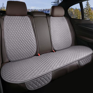 Cross-Border Hot Selling Car Seat Cushion for All Seasons, Simple Linen Fabric Three-Piece Set, Diamond-Shaped Seat Cushion with Back Row