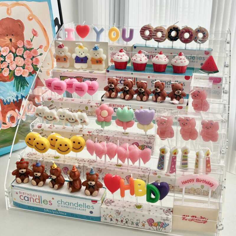 Ins Korean Style Online Celebrity Birthday Candle Cake Decoration Plug-in Holiday Party Baking Dessert Table Dress-up Accessories