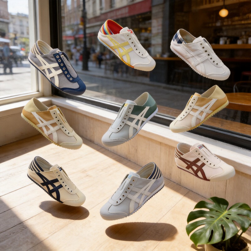 Putian Onitsuka Tiger Classic Canvas Shoes Mexico 66 Men's and Women's Slip-On Loafers Retro Casual Shoes