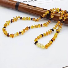 天然琥珀项链随形蜜蜡锁骨链宝石女生正品波罗的海琥珀原石项链