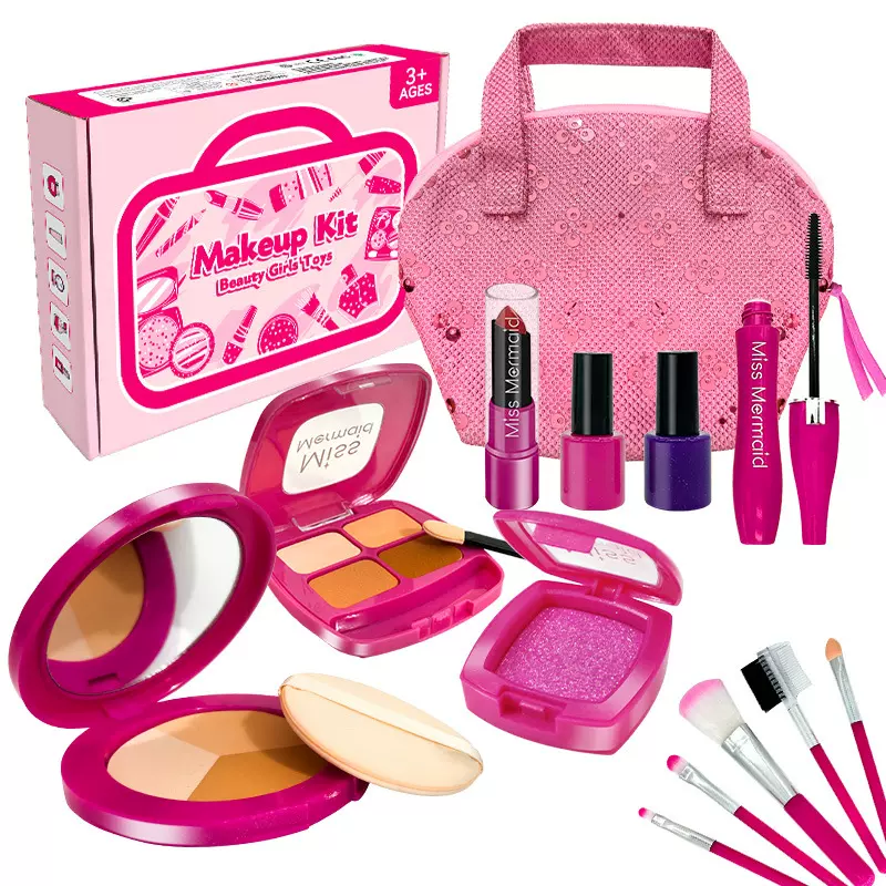 跨境儿童过家家饰品仿真化妆品不可涂抹女孩子装扮玩具礼盒装套装