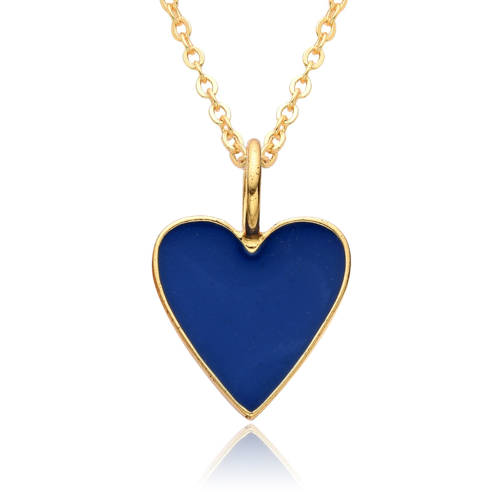 10g Weight Pendant Necklace Classification cable chain Chain Type 1 Piece Quantity Daily, Date Occasion Copper Material Heart Shape Pattern Women's Gender Enamel, Plating Design IG Style, Simple Style Style Copper IG Style Simple Style Heart Shape Enamel Plating Pendant Necklace 6