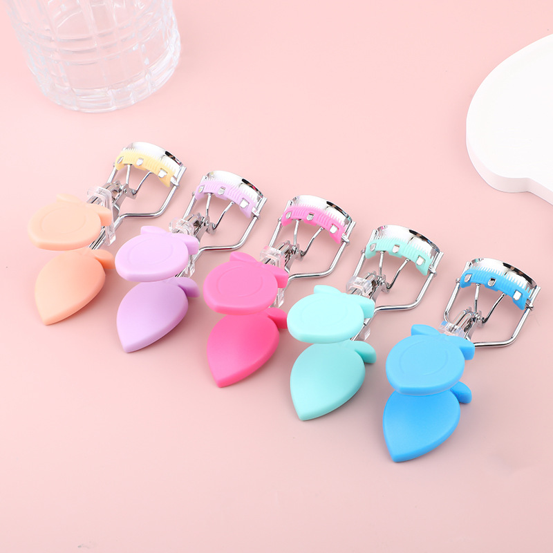 Nuevo rizador de pestañas con mango de melocotón, rímel de belleza, rizado, estereotipo de pestañas, pestañas hermosas, herramientas auxiliares de belleza