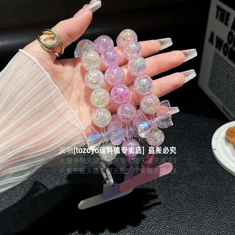 Cuentas de burbujas parpadeantes finas cadenas de teléfonos móviles cuentas hechas a mano arco de cuentas pulsera colgante pulsera pulsera colgante de cadena de mano nuevo image 5