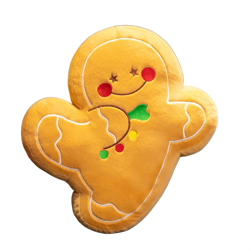 Festival Gifts Cute Christmas Tree Gingerbread Man Pillow Living Room Sofa Cushion Doll Christmas Holiday Wreath Decoration Children's Gift Plush Toy_voghion.com