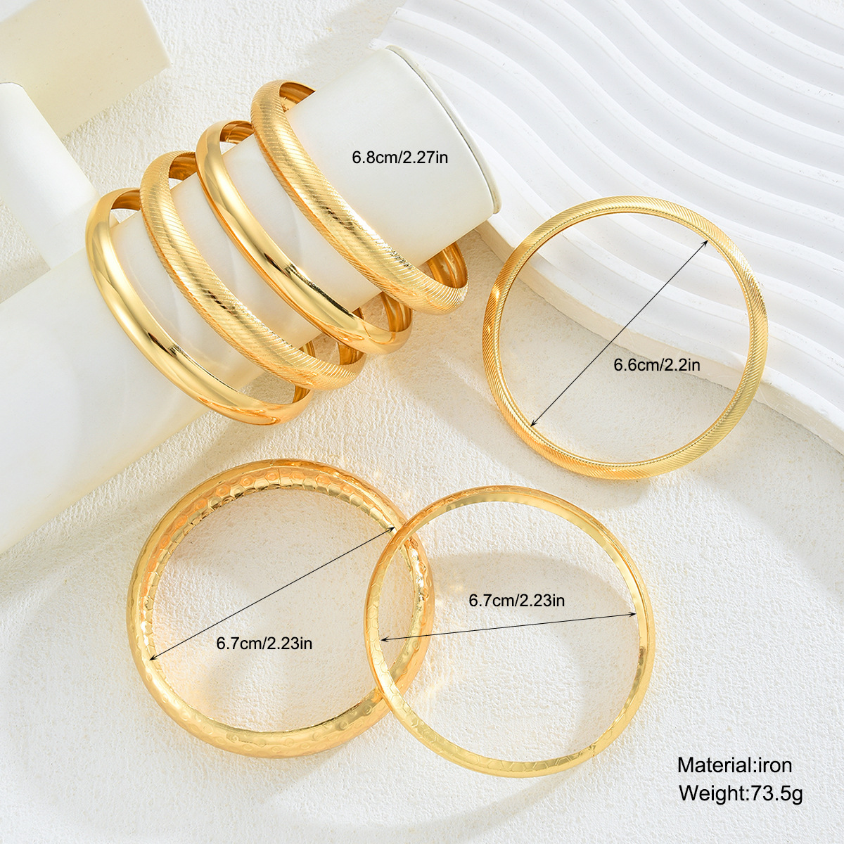 Nuevo brazalete de oro transfronterizo de Europa y América, mujer, martillo de martillo, patrón de serpiente, pulsera de moda simple