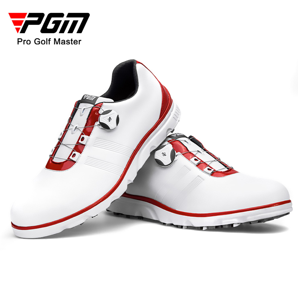 Giày golf PGM chống nước nam đinh chống trượt — XZ164IP cao su không thấm nước giày-Trắng Đỏ, XZ164IP cao su không thấm nước giày-Trắng Xám, XZ164IP cao su không thấm nước giày-Trắng Xanh