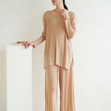 厂家直供2024秋春夏高端褶皱休闲淑女范时尚中长上衣V领T恤Pleats