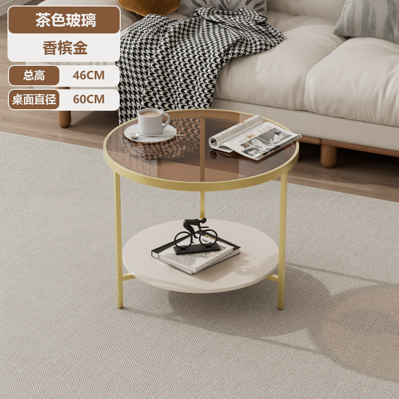 60cm 다크 브라운 유리 + 골드 프레임