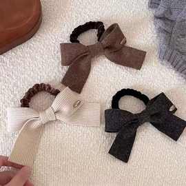 韩版简约蝴蝶结头绳布艺绑发发绳小众轻奢马尾发圈发尾发饰女头饰