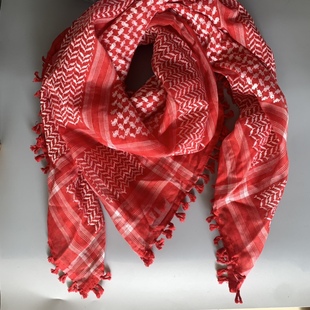 New Plaid tassel Arabic hijab square scarf tactical outdoor riding equipment Muslim camping scarf
