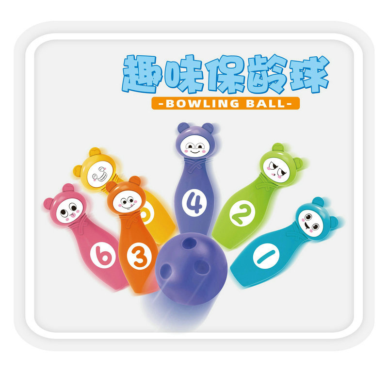 Bolos para niños con campanas Ocio interactivo Juegos deportivos para interiores y exteriores Juguetes de bolos de dibujos animados al por mayor