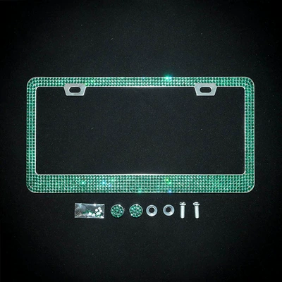 License plate holder/license plate holder | Foreign Trade American Standard Car Woman - square-hole-sharp-corner-green-acrylic-drill