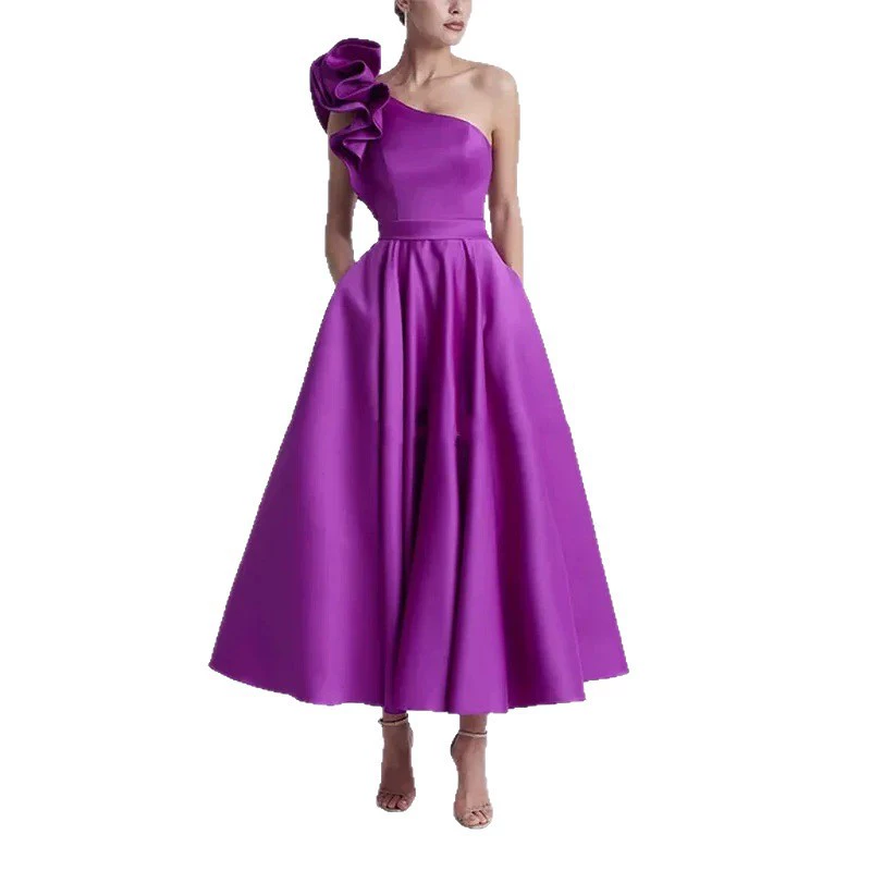 Пурпурное элегантное вечернее платье, маленький принцесса костюм, высококачественный стиль, яркий запоминающийся стиль, юбка-пачка