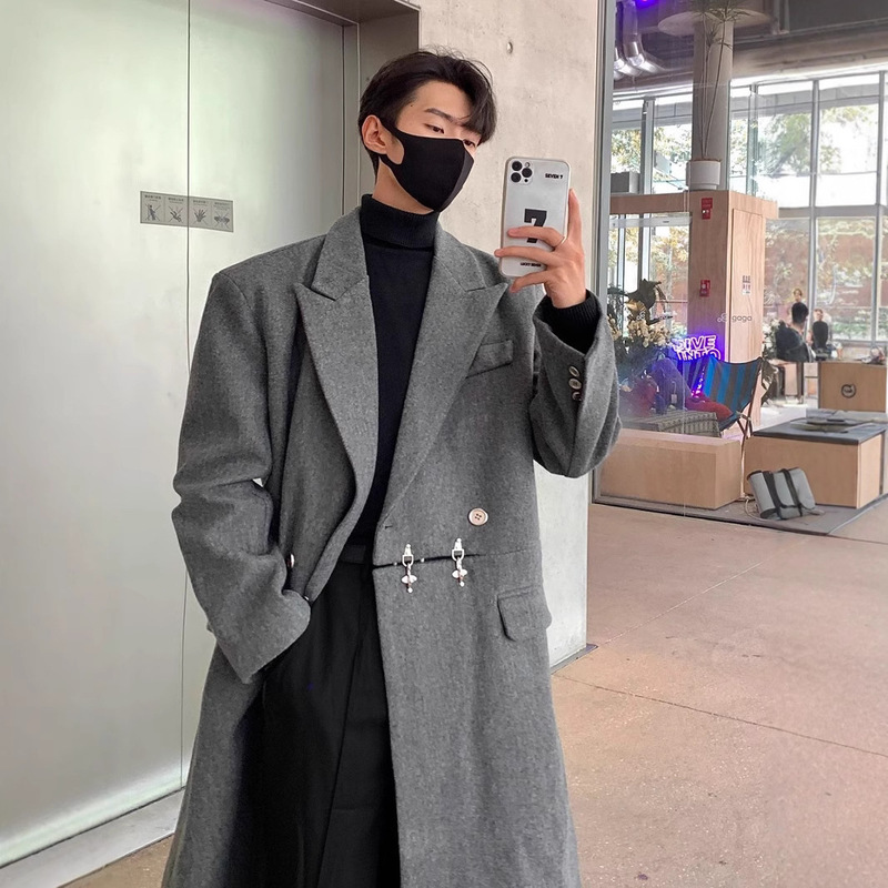 Suit Collar Wool Coat Men's 2024 Autumn and Winter New Fashionable Brand High-end Sense Duffian Handsome Long Coat Coat Fashionable