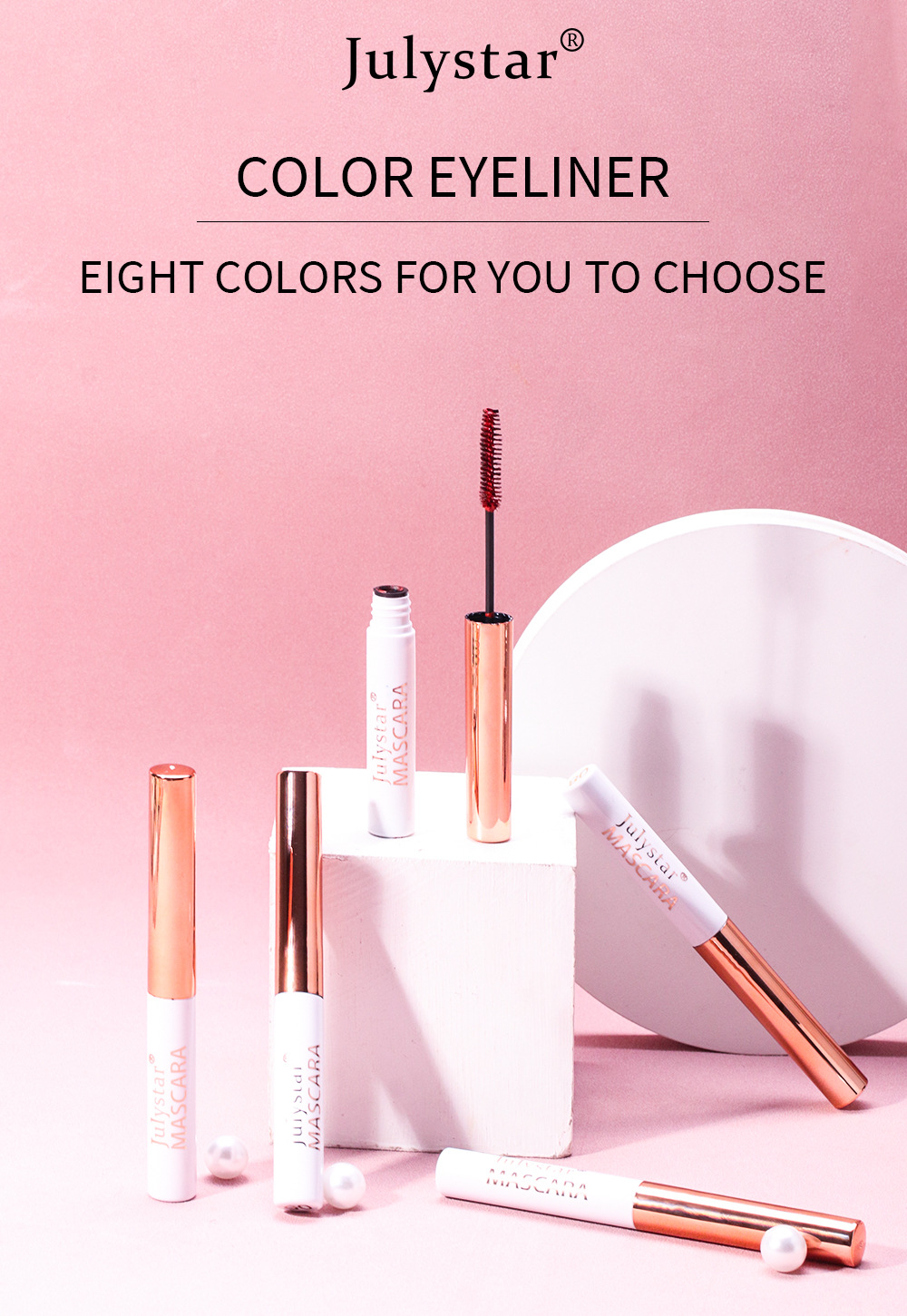 Bunte Mascara-Grundierung, wasserfest, schweißhemmend, nicht schwindlig, färbend, langes Locken, dickes weißes Augenschwarz_voghion.com