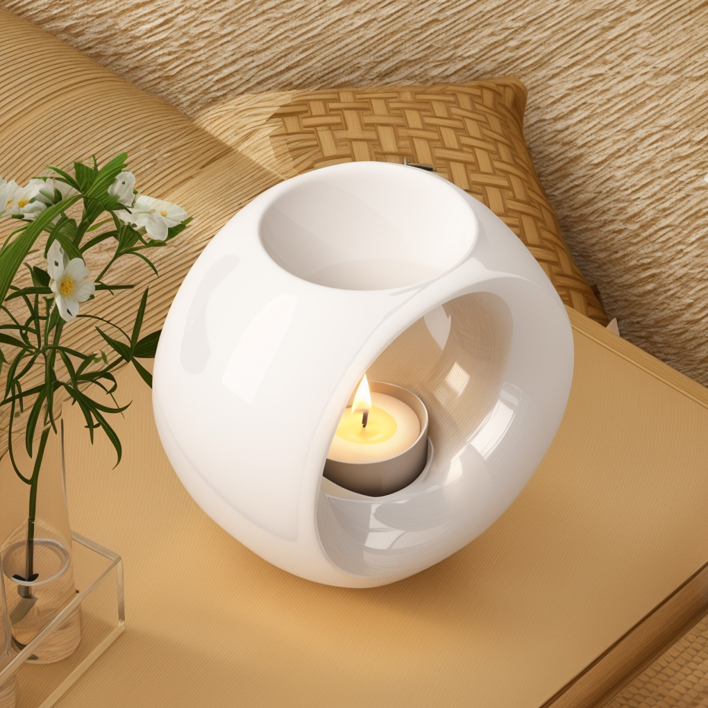 Salón de belleza nicho ayuda para dormir fragancia aceite esencial aromaterapia horno ardiente en seco madera de sándalo candelabro vela de cerámica lámpara de fusión image 6