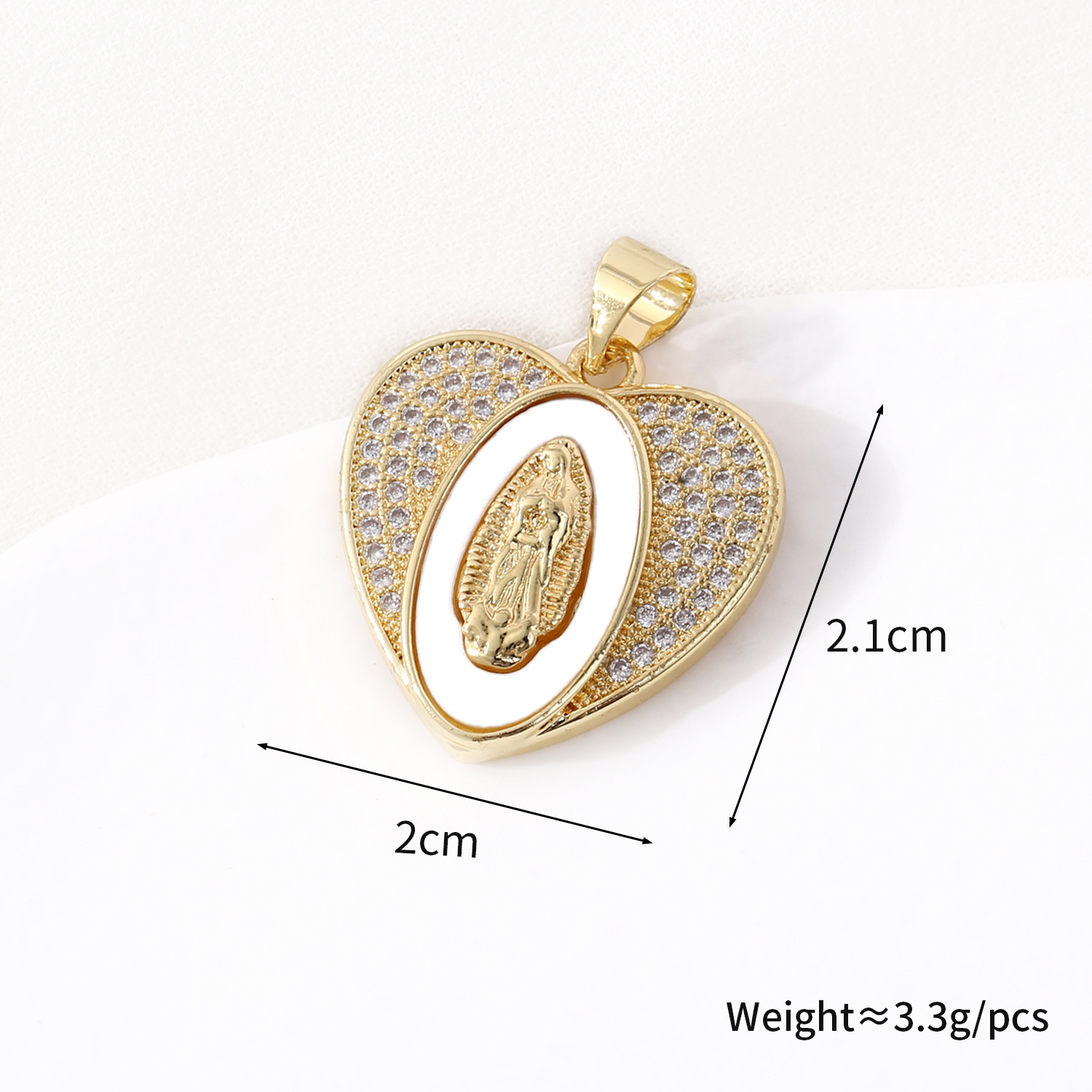 12g Weight Pendant Jewelry Making Type 18*19mm, 21 * 18mm, 21 * 25mm Jewelry Making Size Zircon Inlay Material DIY Jewelry Accessories Classification 1 Piece Quantity Copper Material Geometric, Virgin Mary, Heart Shape Pattern Plating Design Religion, Ethnic Style Style 1 Piece 18*19mm 21 * 18mm 21 * 25mm Copper Zircon Geometric Virgin Mary Heart Shape Pendant 9