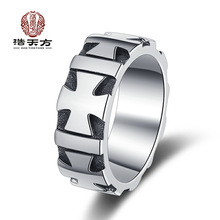 外贸饰品批发 欧美个性复古朋克十字架男士钛钢戒指 不锈钢指环