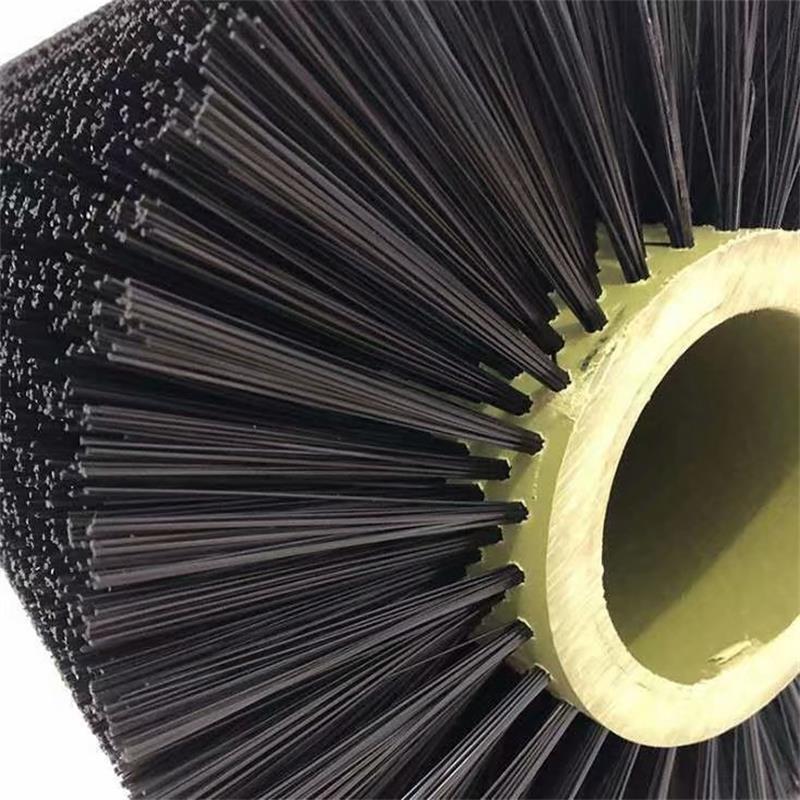 供应筛沙机滚筒钢丝网清扫刷辊  通孔防堵辊刷 履带式毛刷