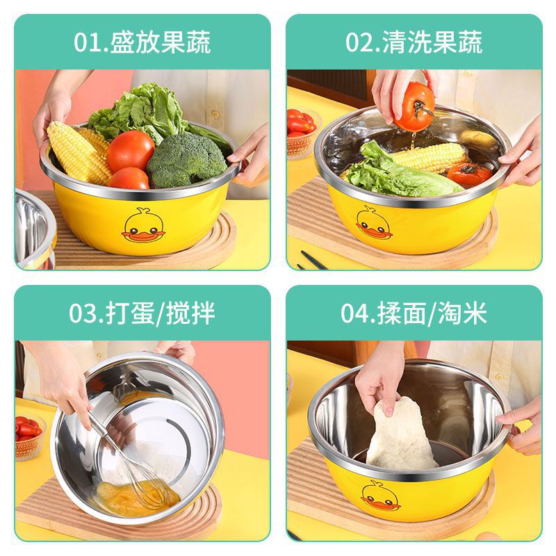 蓋付き極厚ステンレス洗面器、食品グレード洗面器、ステンレス丸洗面器、洗面器容器、家庭用卵洗面器|undefined