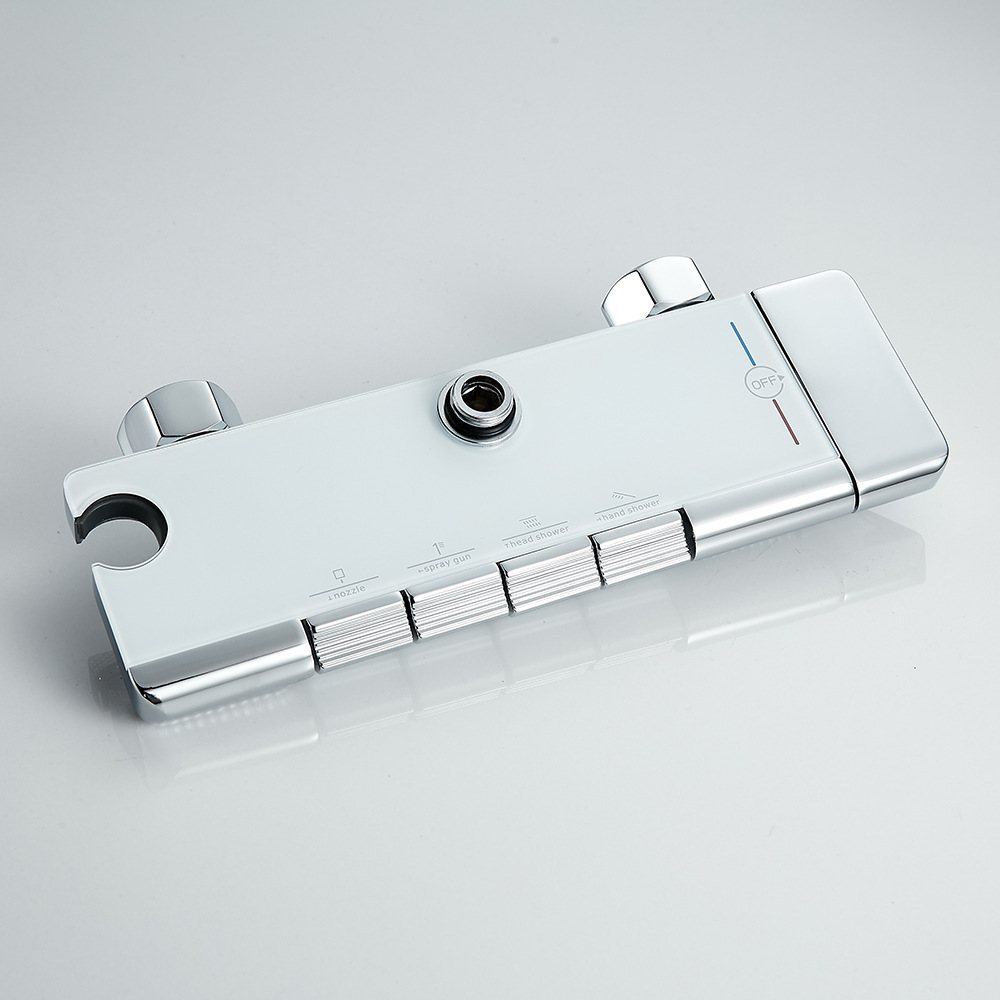 Uno por uno, ducha de ducha de piano de cuatro velocidades de galvanoplastia transfronteriza, juego de ducha de baño multifuncional de tres velocidades simple de dos velocidades