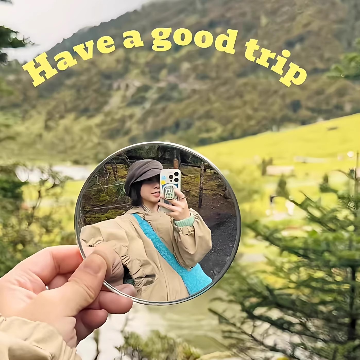 旅行拍照出片小圆镜拍照打卡凸面镜自己的吧唧演唱会广角拍摄镜