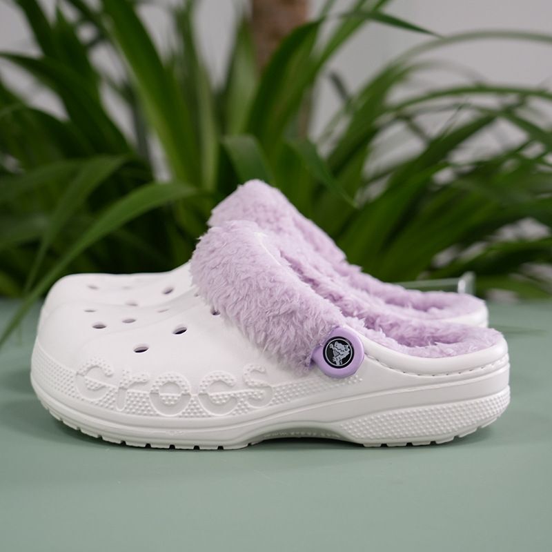 Cross Winter Old Beiya Couple's Style Fleece-Lined Toe-Toe Clogs Waterproof Heightening Warm Casual Style