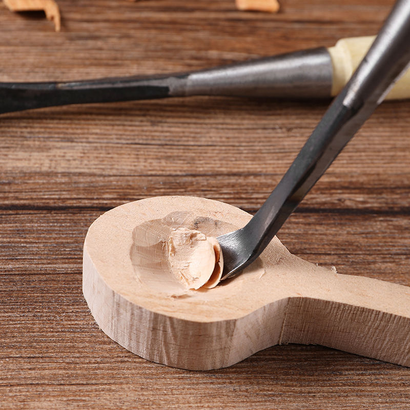 木工手工雕刻刀 雕花凿子 挖勺挖盘工具 打坯刀套装 磨好带把包邮