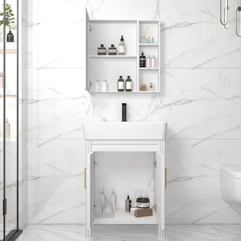 Gabinete de baño de aluminio espacial grueso tipo suelo cerámico integrado lavabo lavabo tipo casa pequeña lavabo de mano lavabo combinación