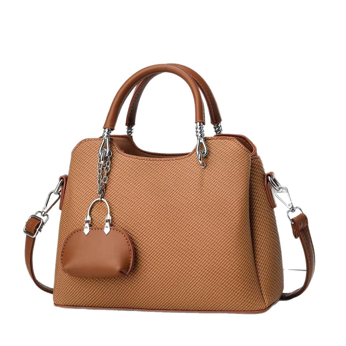 2025 bolso de mujer atmosférico de un solo hombro de moda salvaje portátil nuevo patrón tejido fabricante bolso de mujer bolso de mensajero