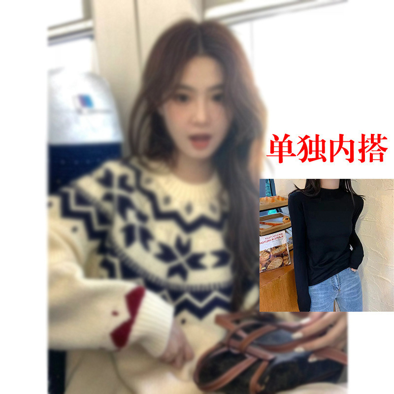 费尔岛毛衣女装秋冬季新款宽松慵懒风软糯圣诞氛围感套头小众上衣|undefined