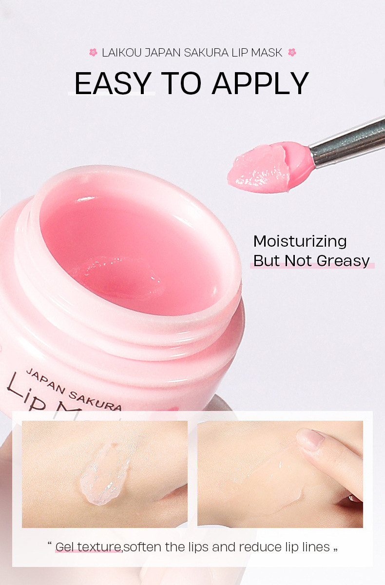 Natural Sakura Moisturizing Lip Mask Anti-drying Lip Lines Dead Skin Remover Lipsticks Long Lasting Nourishing Plump_voghion.com