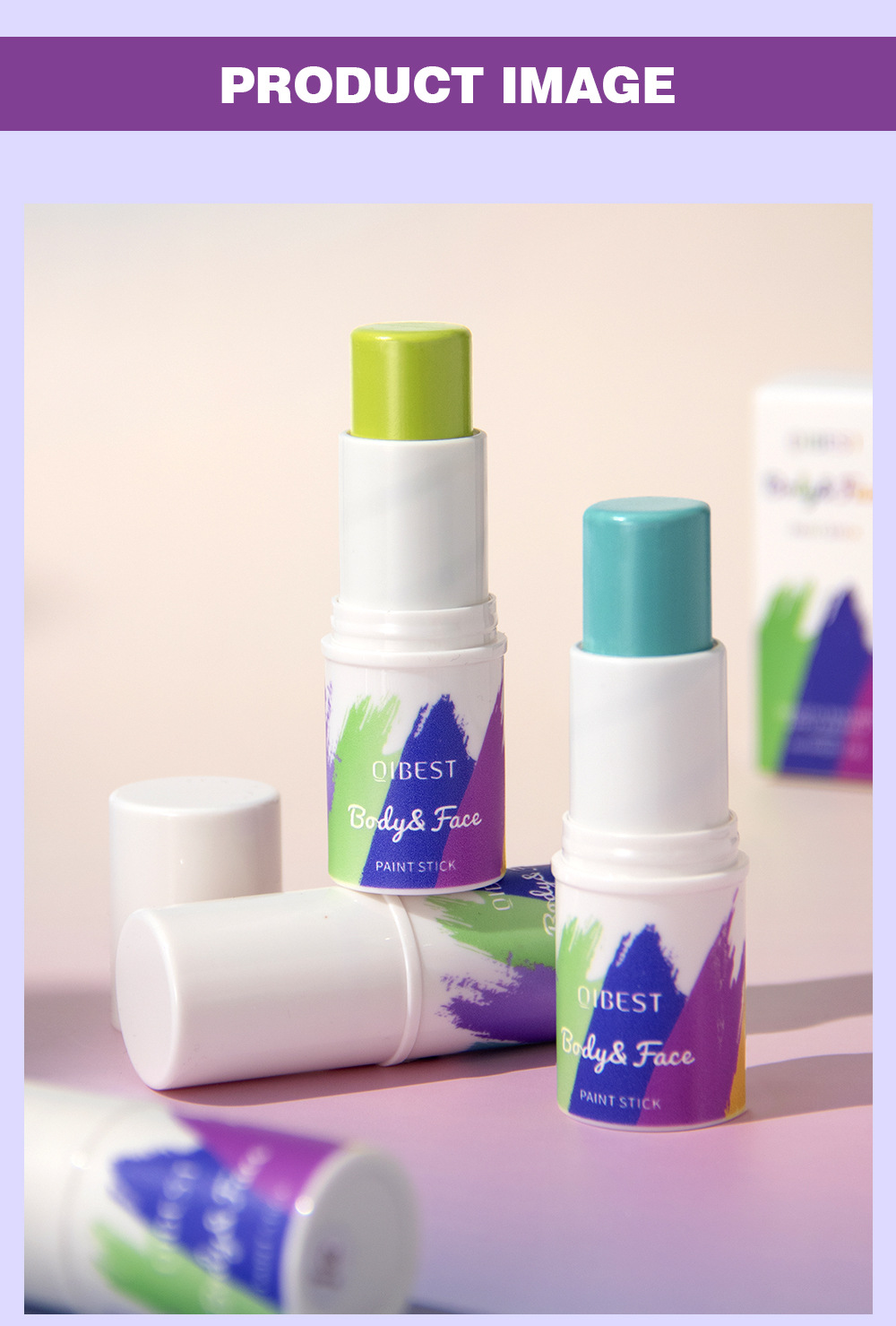 QIBEST body and face painting Stick, natural and three-dimensional contour modification, brightening skin tone, washable face painting pen undefined