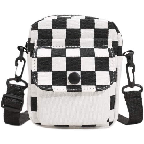  plaid single shoulder new canvas small bag women's bag new version Harajuku girl soft-hearted girl trend crossbody bag