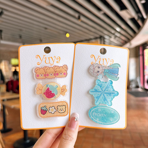 Children's acrylic hair clip set cute baby hair clip cartoon rabbit small side clip girls side bangs clip